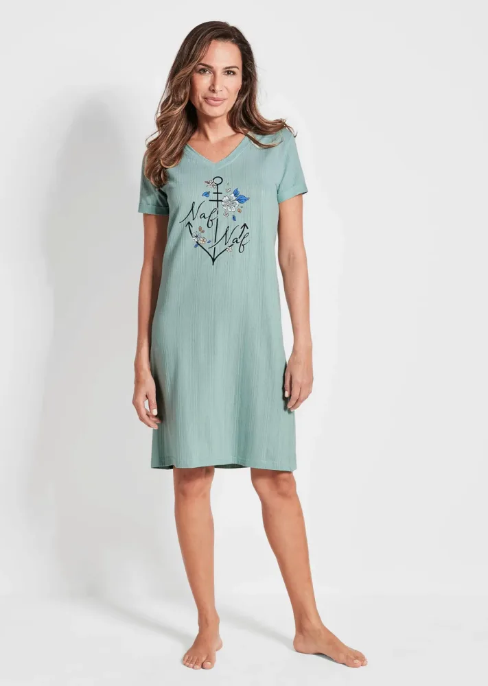 Nachthemd mit Halbarm - mint - Gr. 18/19 von Goldner Fashion