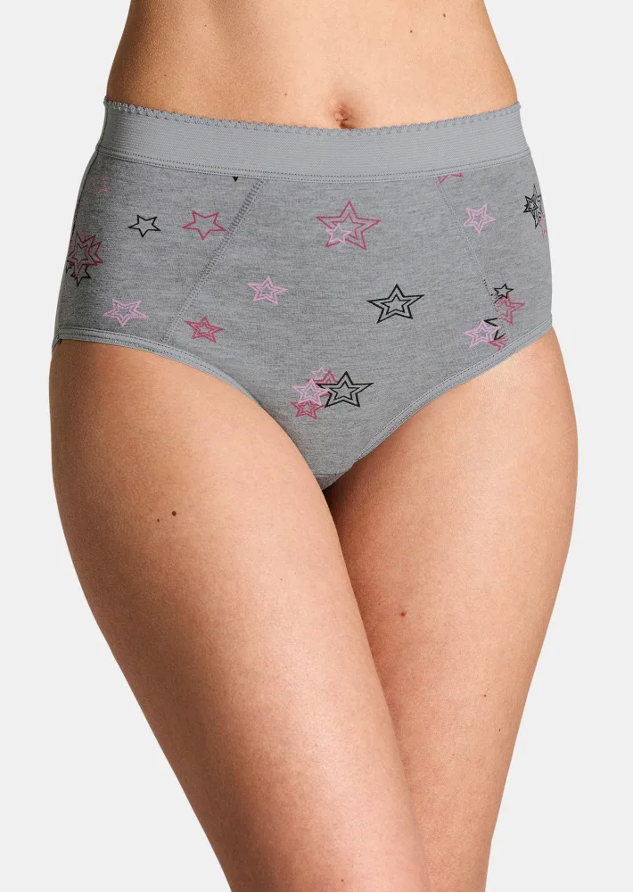 Baumwoll-Bauchwegslip im Mehrfachpack - grau / pink / weiss - Gr. 36 von Goldner Fashion