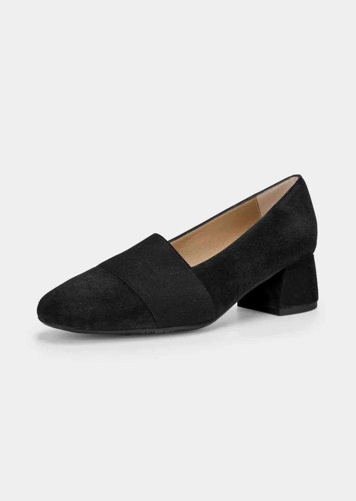 Pumps aus Veloursleder - schwarz - Gr. 38 von Goldner Fashion