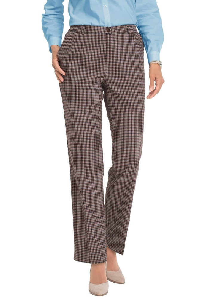 Karohose Comfort-Schnitt - braun - Gr. 27 von Goldner Fashion
