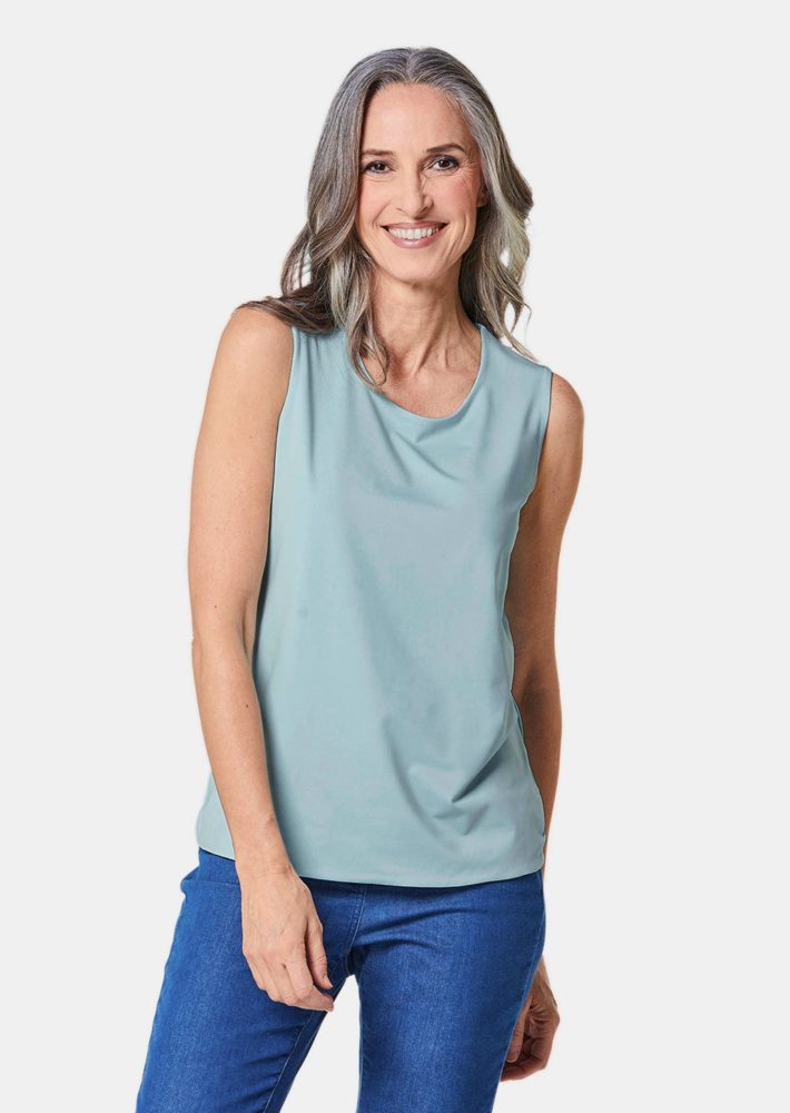 Gepflegtes Top in formstabiler Ware - hellblau - Gr. 21 von Goldner Fashion