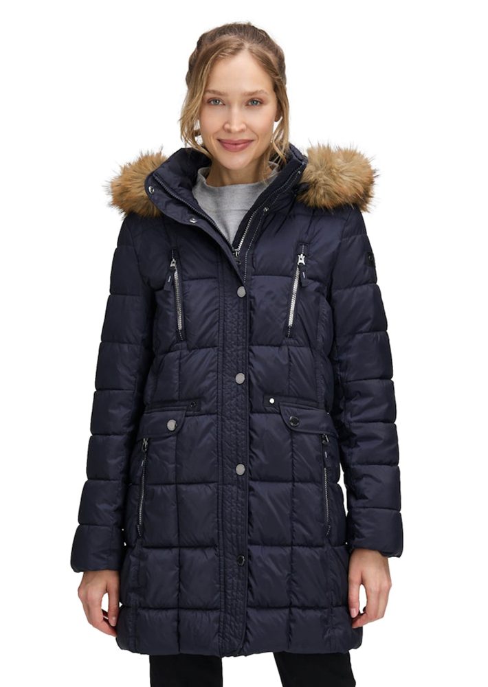 Steppmantel mit vielen Reissverschlusstaschen - dunkelblau - Gr. 38 von Goldner Fashion