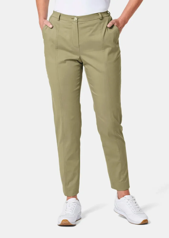 Bequeme Satinhose LOUISA COMFORT+ - khaki - Gr. 26 von Goldner Fashion