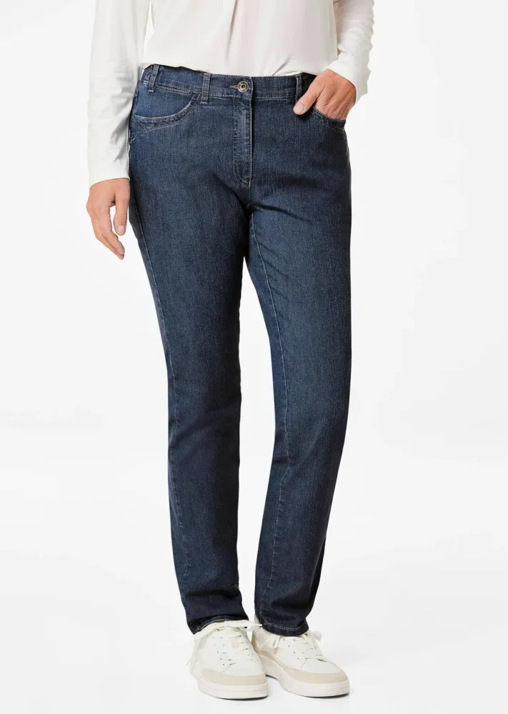 Jeans LOUISA mit Stickerei - marine - Gr. 19 von Goldner Fashion