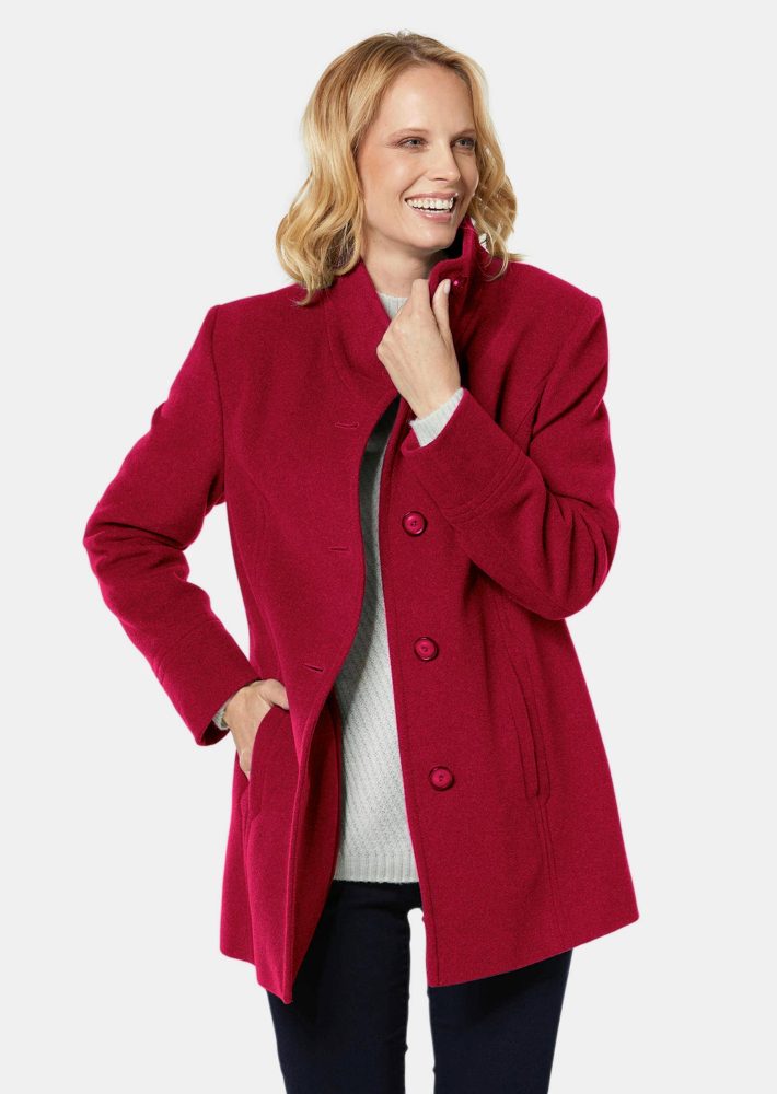 Unentbehrliche Wolljacke mit feinen Details - dunkelrot - Gr. 20 von Goldner Fashion