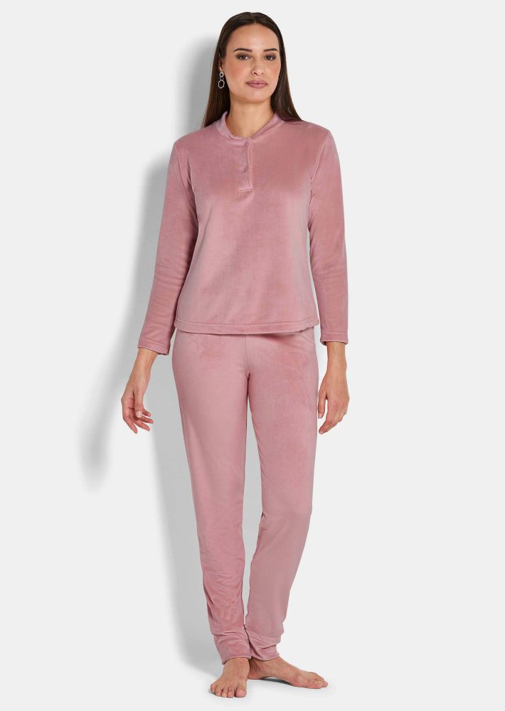 Hausanzug aus weichem Fleece - rosé - Gr. 40 von Goldner Fashion