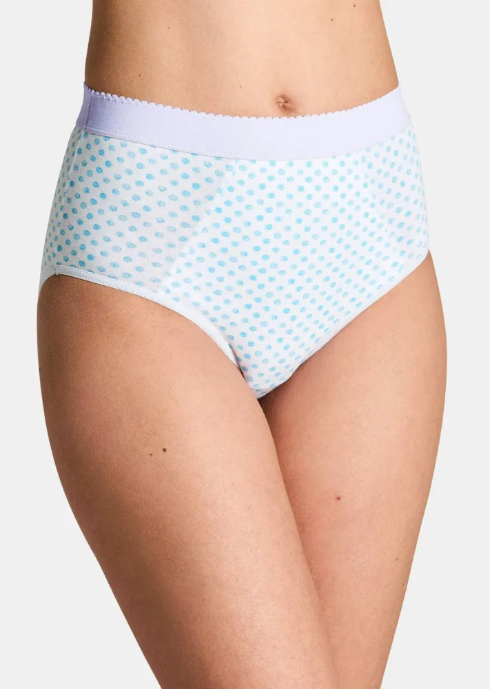 Baumwoll-Bauchwegslip im Mehrfachpack - weiss / grün / blau - Gr. 40 von Goldner Fashion