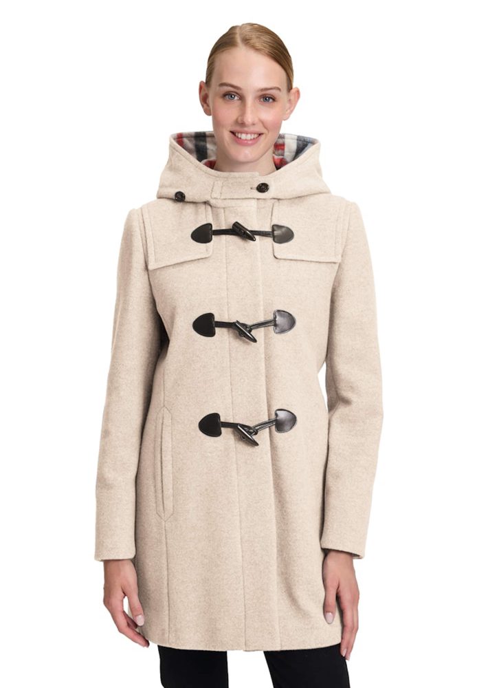 Dufflecoat aus Woll-Mix-Qualität - beige / méliert - Gr. 40 von Goldner Fashion