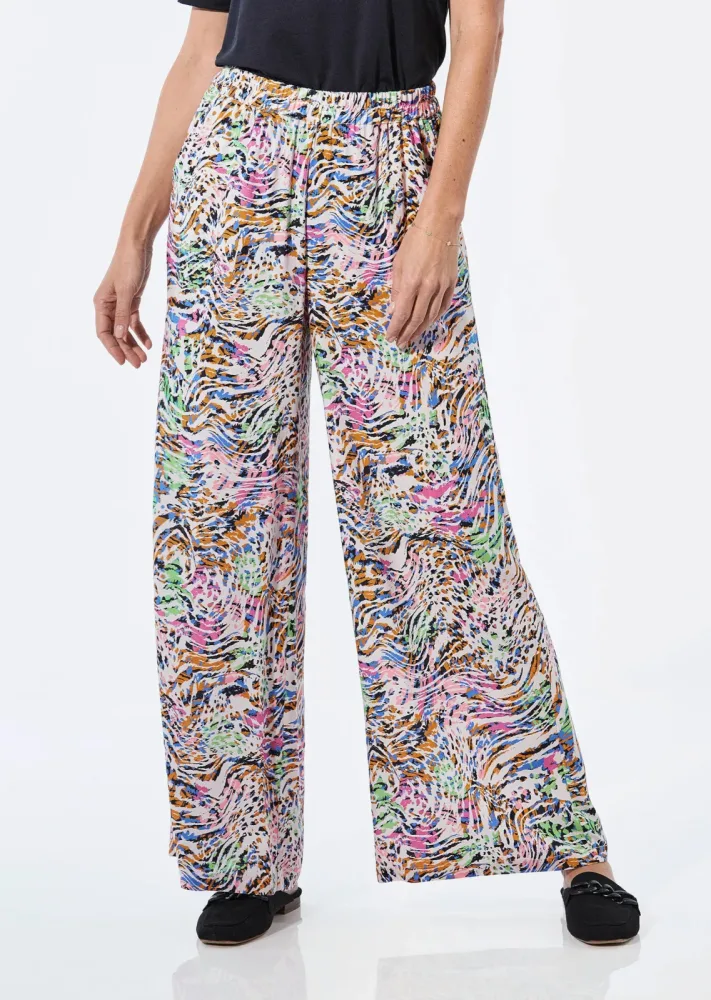 Hose mit weitem Bein - bunt / gemustert - Gr. 19 von Goldner Fashion