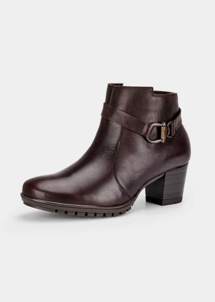 Stiefeletten aus Glattleder mit Zierelement - braun - Gr. 37 von Goldner Fashion