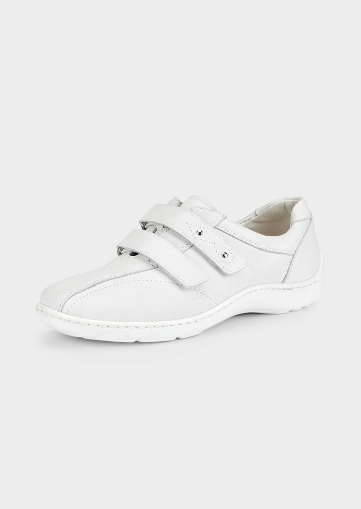 Halbschuhe mit verstellbarem Klettverschluss - cremeweiss - Gr. 6,5 von Goldner Fashion