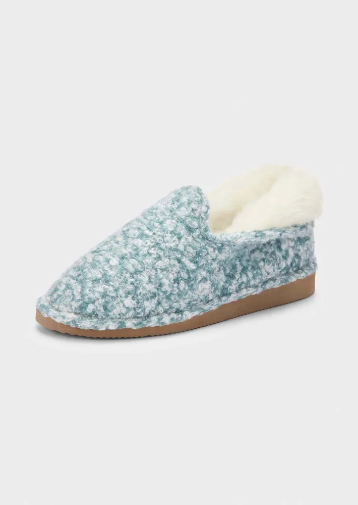 Hausschuhe mit Schurwollfutter - mint - Gr. 38 von Goldner Fashion