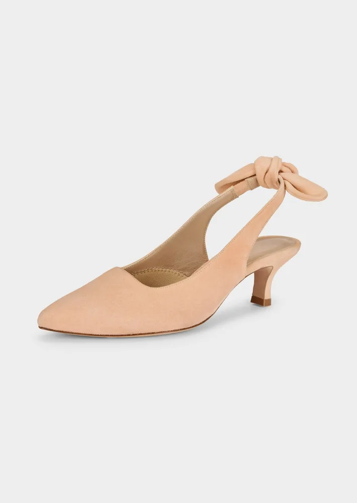 Slingpumps mit Zierband in Komfort-Weite - cremeweiss - Gr. 38 von Goldner Fashion