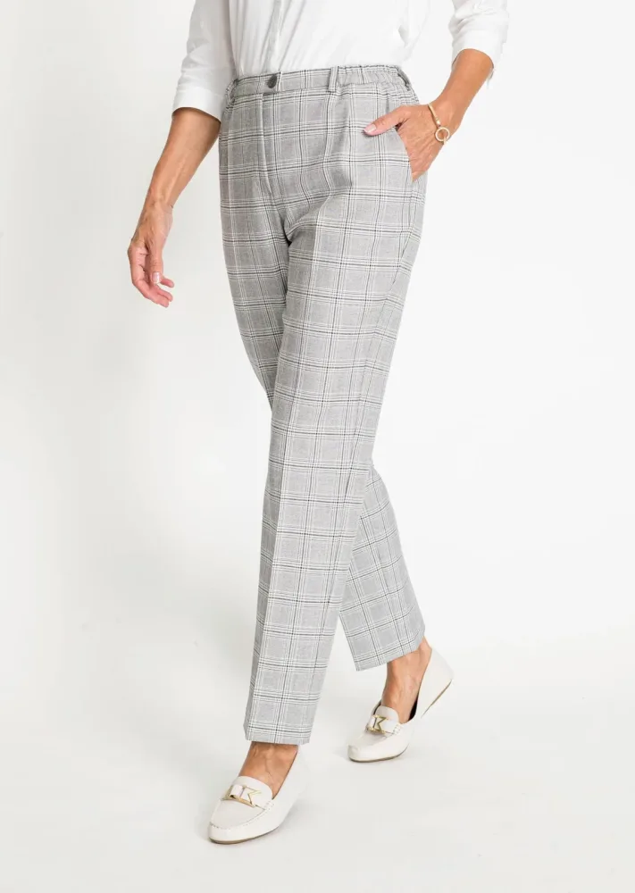 Karohose Classic mit Baumwolle - beige / kariert - Gr. 19 von Goldner Fashion