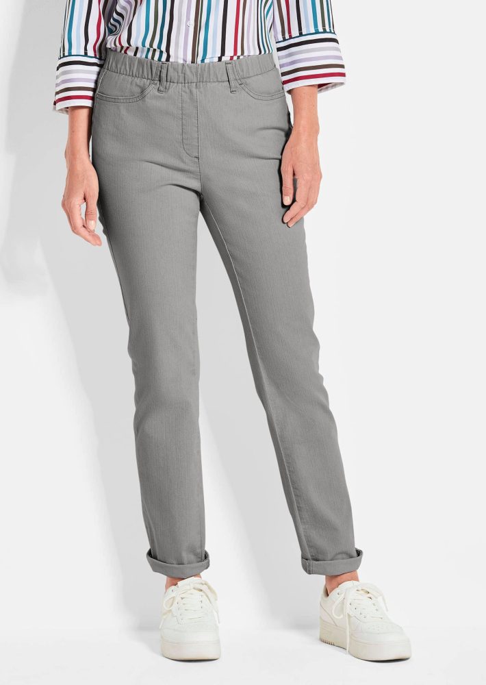 Klassische Schlupfjeans CARLA - grau - Gr. 26 von Goldner Fashion