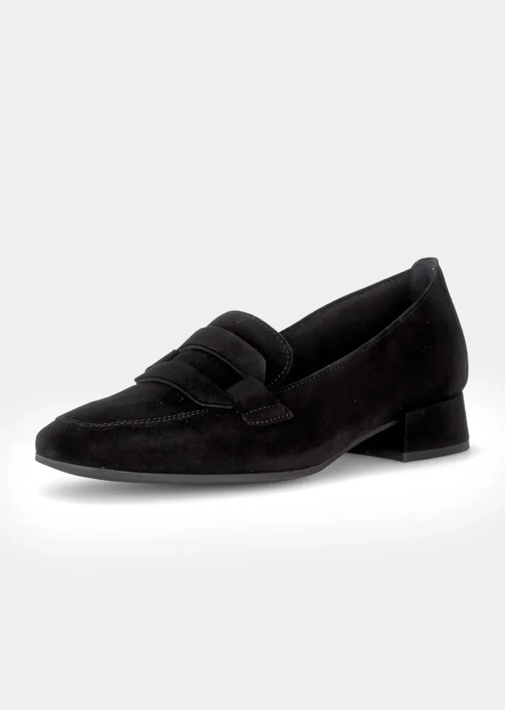 Slipper aus Leder mit Zierelement - schwarz - Gr. 38,5 von Goldner Fashion