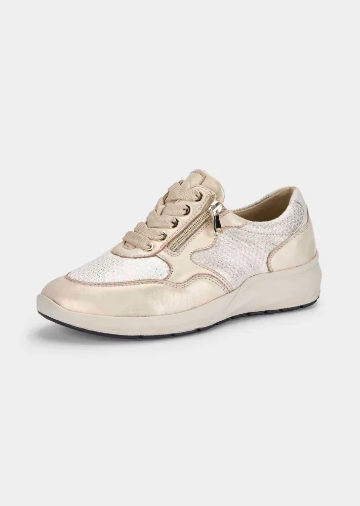 Hallux-Sneaker mit dämpfender Laufsohle - goldfarben / beige - Gr. 38 von Goldner Fashion