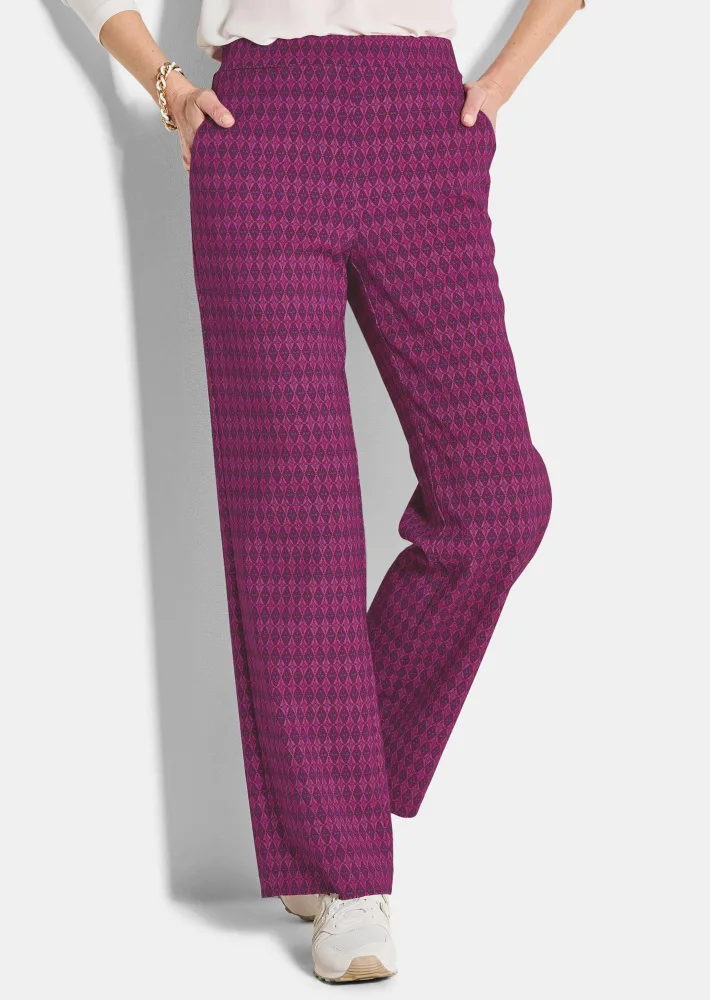 Druckhose VERA - beere / gemustert - Gr. 215 von Goldner Fashion