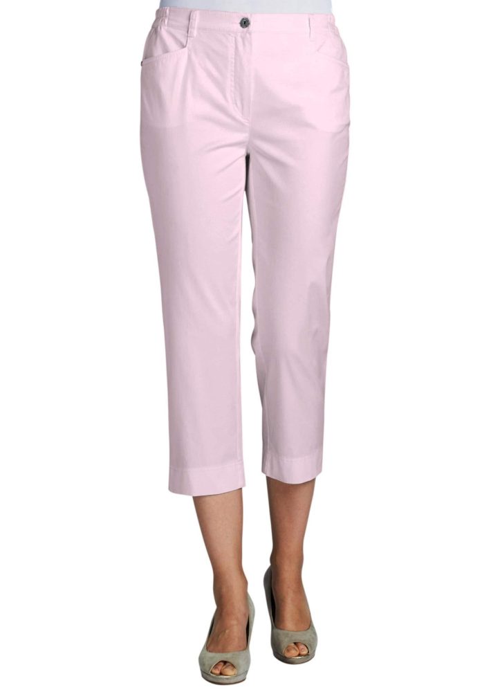 7/8-Baumwollhose Comfort-Schnitt - rosé - Gr. 56 von Goldner Fashion