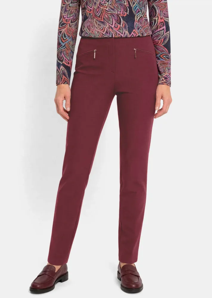 Schmale Bengalinhose LOUISA - bordeaux - Gr. 46 von Goldner Fashion