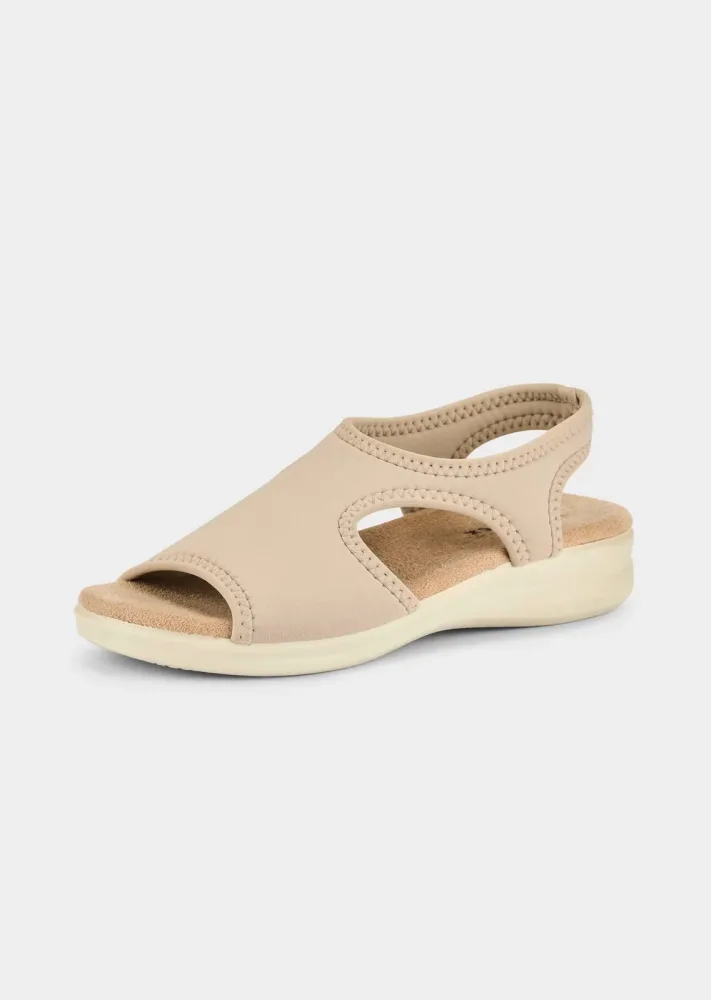 Sandalen aus Stretch - beige - Gr. 39 von Goldner Fashion