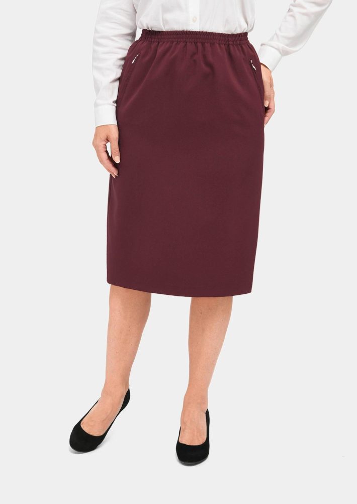 Knitterfreier Reiseschlupfjupe - bordeaux - Gr. 21 von Goldner Fashion