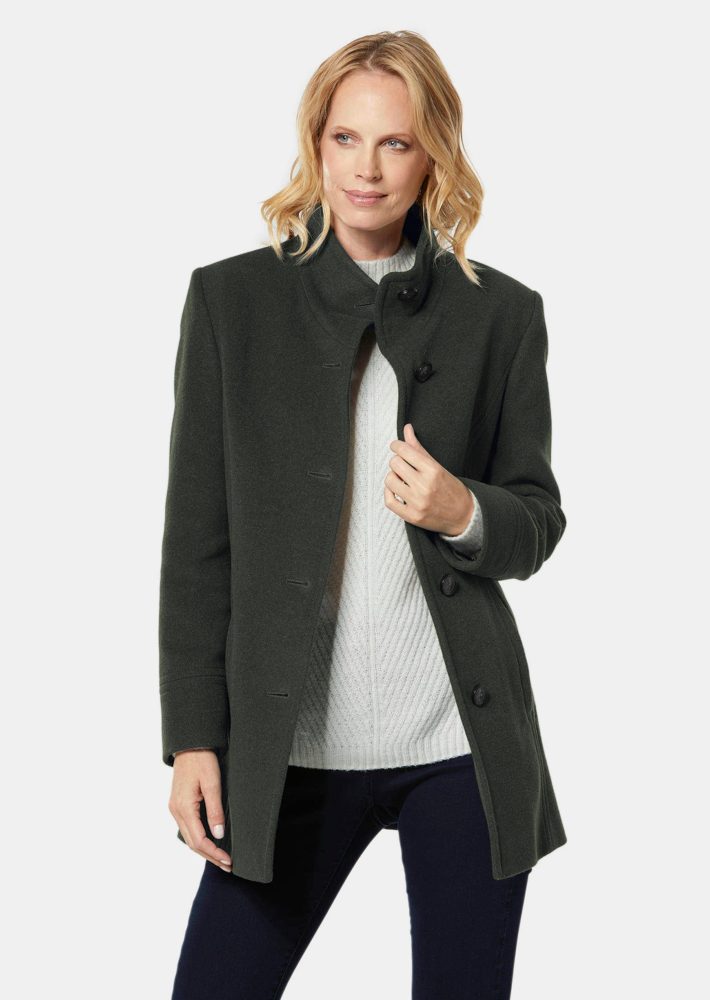 Unentbehrliche Wolljacke mit feinen Details - dunkelgrün - Gr. 19 von Goldner Fashion
