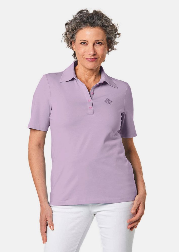 Stretchbequemes Poloshirt - flieder - Gr. 21 von Goldner Fashion