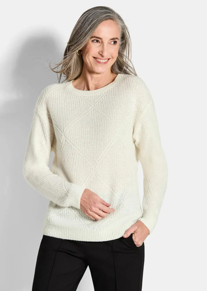 Pullover aus leichtem Strick - cremeweiss - Gr. 22 von Goldner Fashion