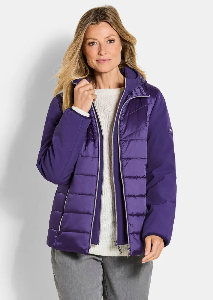 Steppjacke mit Ärmeln aus Softshell - lila - Gr. 20 von Goldner Fashion