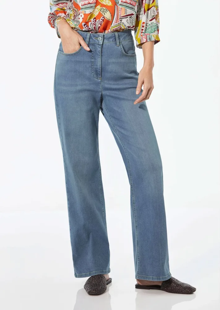 Weite Jeans VERA aus Stretch-Denim - hellblau - Gr. 205 von Goldner Fashion