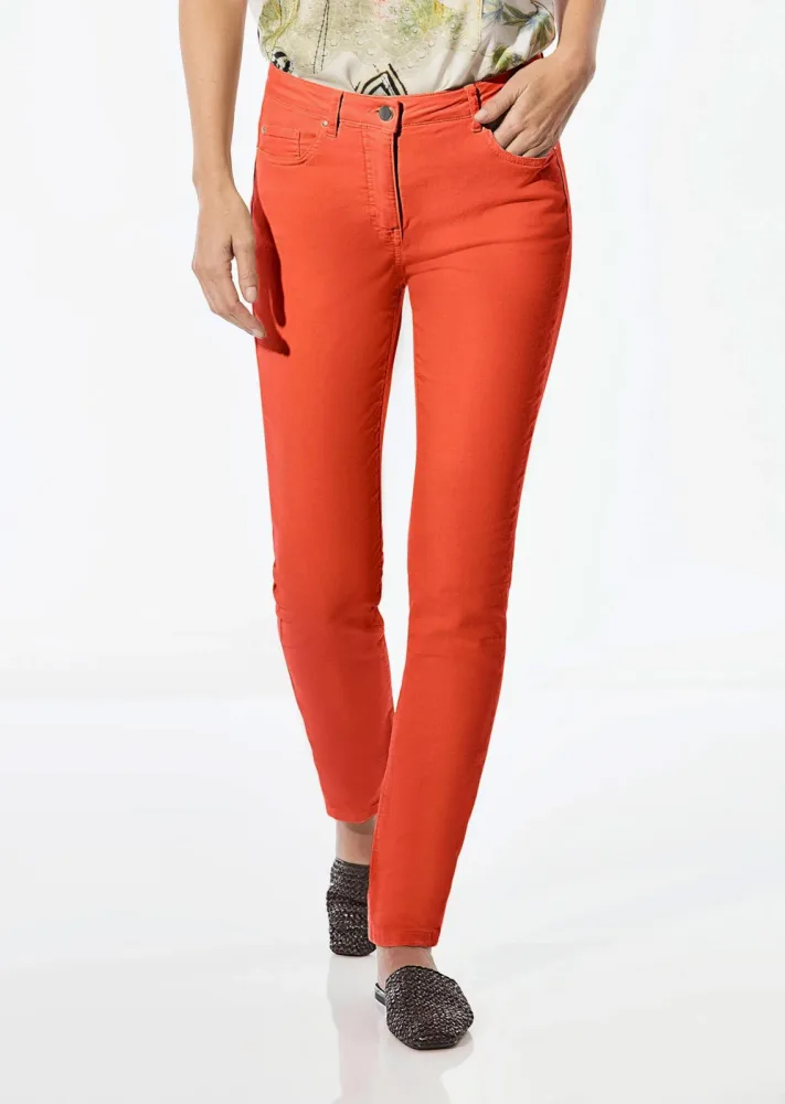Super-Stretch-Jeans BELLA - orange - Gr. 23 von Goldner Fashion