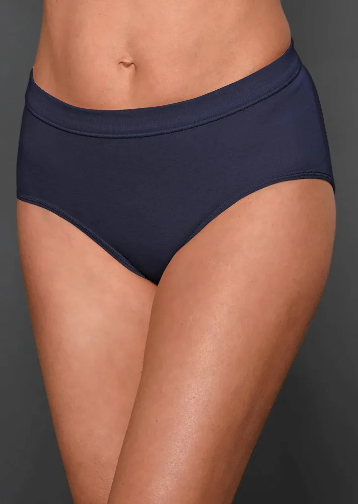 Taillenslip aus Feinripp - dunkelblau - Gr. 38 von Goldner Fashion
