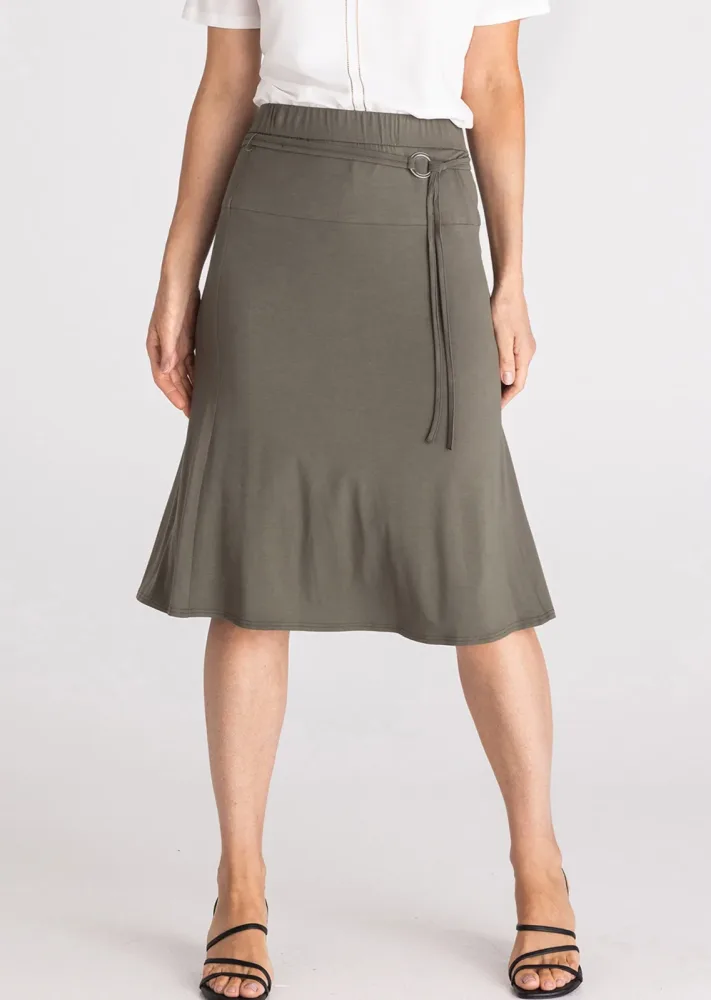 Jerseyjupe - khaki - Gr. 42 von Goldner Fashion