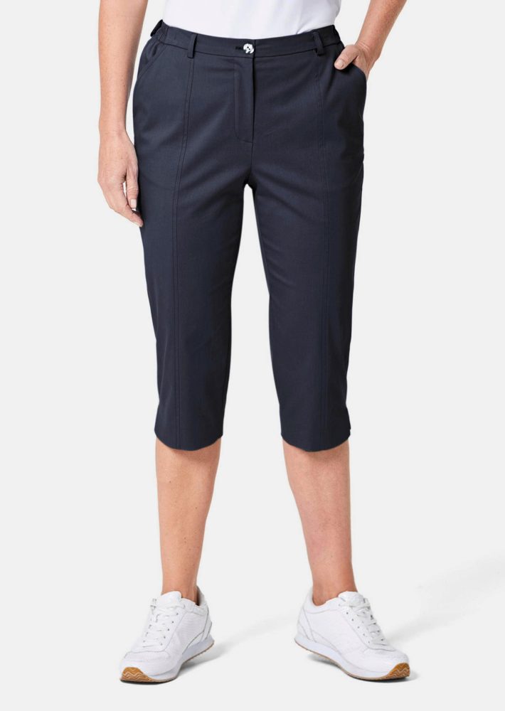 Caprihose CARLA aus Satin - marine - Gr. 19 von Goldner Fashion