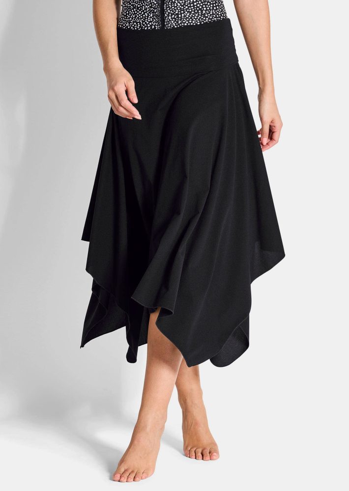 Multistyle-Rock mit breitem Bund - schwarz - Gr. 46 von Goldner Fashion