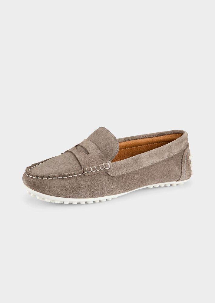 Elegante Mokassins aus echtem Leder - taupe - Gr. 42 von Goldner Fashion