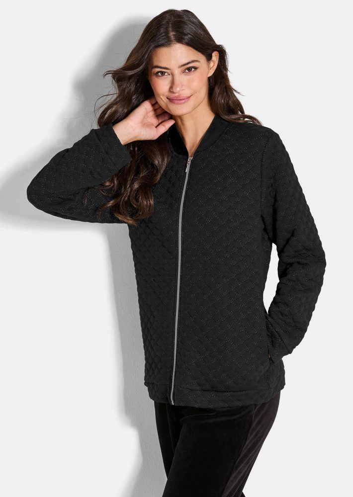 Gesteppter Freizeitanzug mit Nicki - schwarz - Gr. 24 von Goldner Fashion