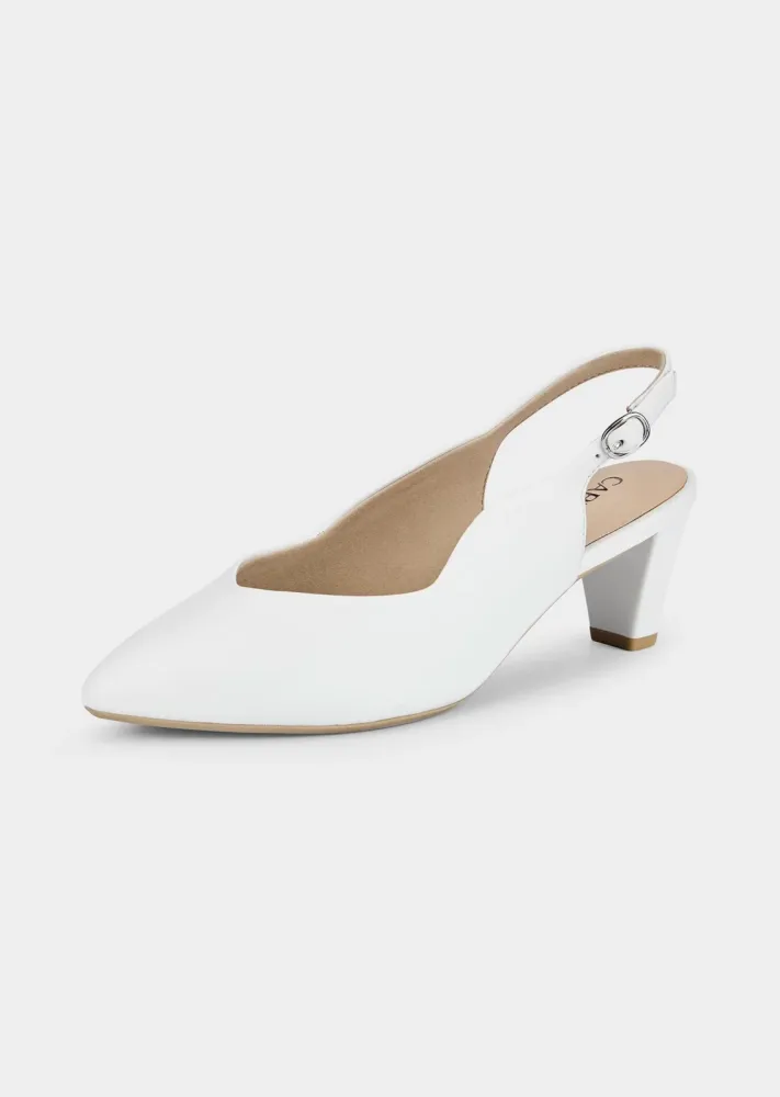 Pumps mit schmalem Fersenriemen - weiss - Gr. 4,5 von Goldner Fashion