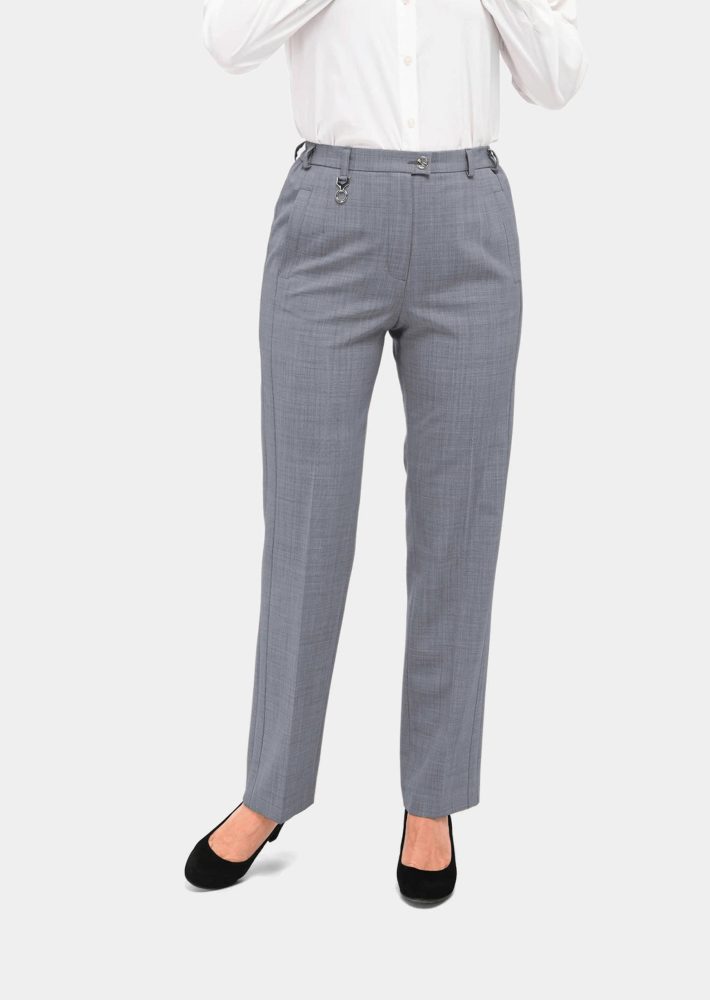 Trevira-Schurwollhose CARLA COMFORT+ - grau / méliert - Gr. 19 von Goldner Fashion