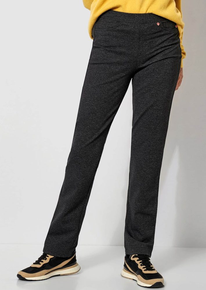 Jerseyhose ?Alice? mit Schlupfbund - schwarz / weiss / méliert - Gr. 27 von Goldner Fashion