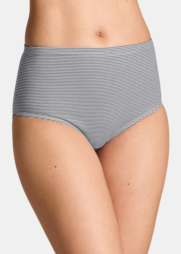Baumwoll-Taillenslip im Mehrfachpack - schwarz / anthrazit / grau - Gr. 36 von Goldner Fashion