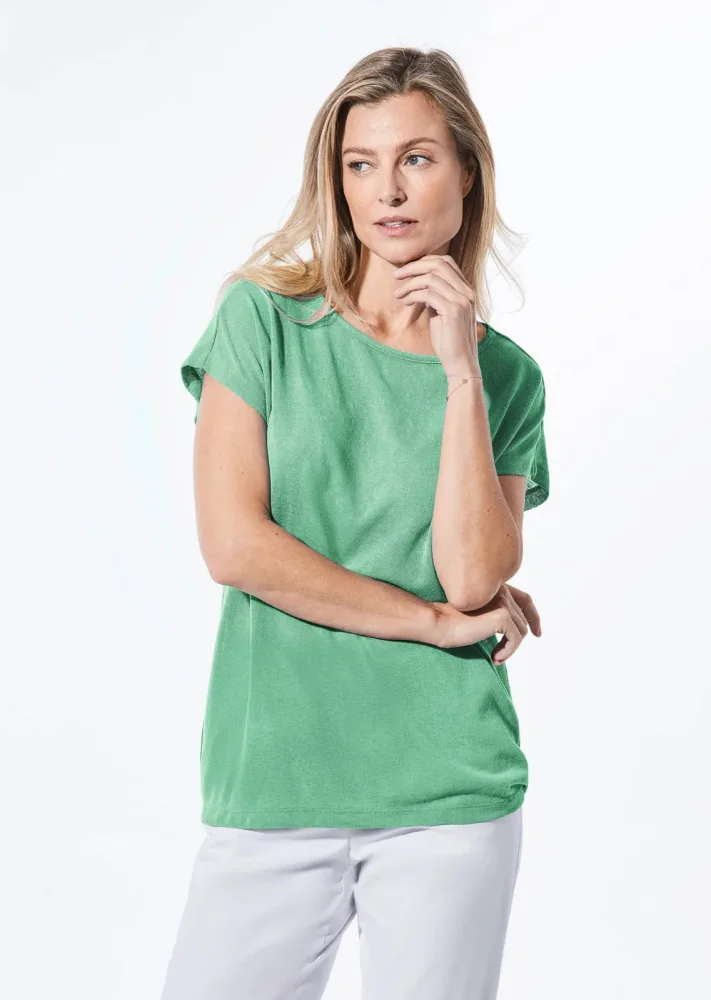 Shirt in Leinenoptik - hellgrün - Gr. 22 von Goldner Fashion