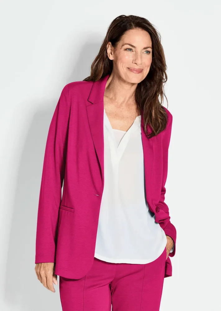 Leichter Jerseyblazer mit höchster Bewegungsfreiheit - pink - Gr. 42 von Goldner Fashion
