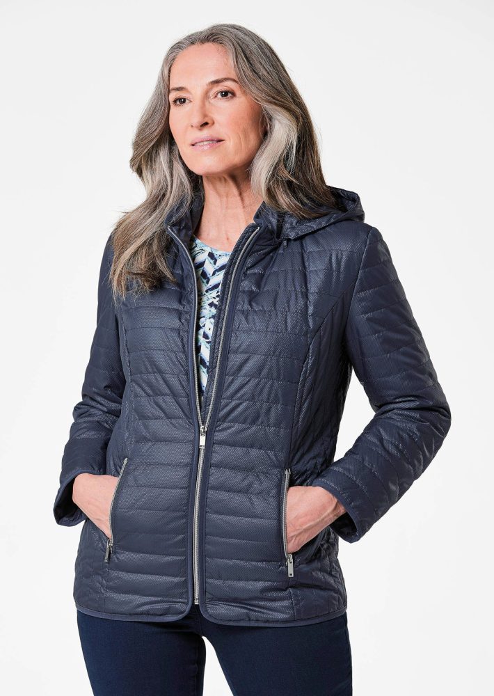 Steppjacke mit Kapuze - marine - Gr. 19 von Goldner Fashion