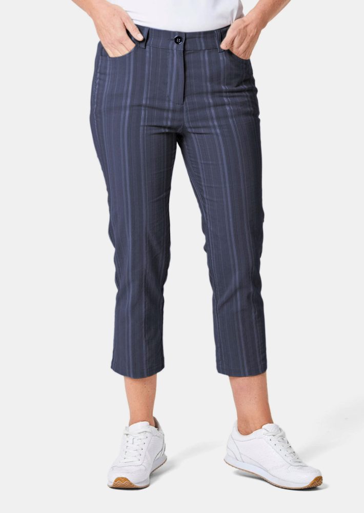 7/8-Hose CARLA in Streifen-Optik - marine - Gr. 19 von Goldner Fashion