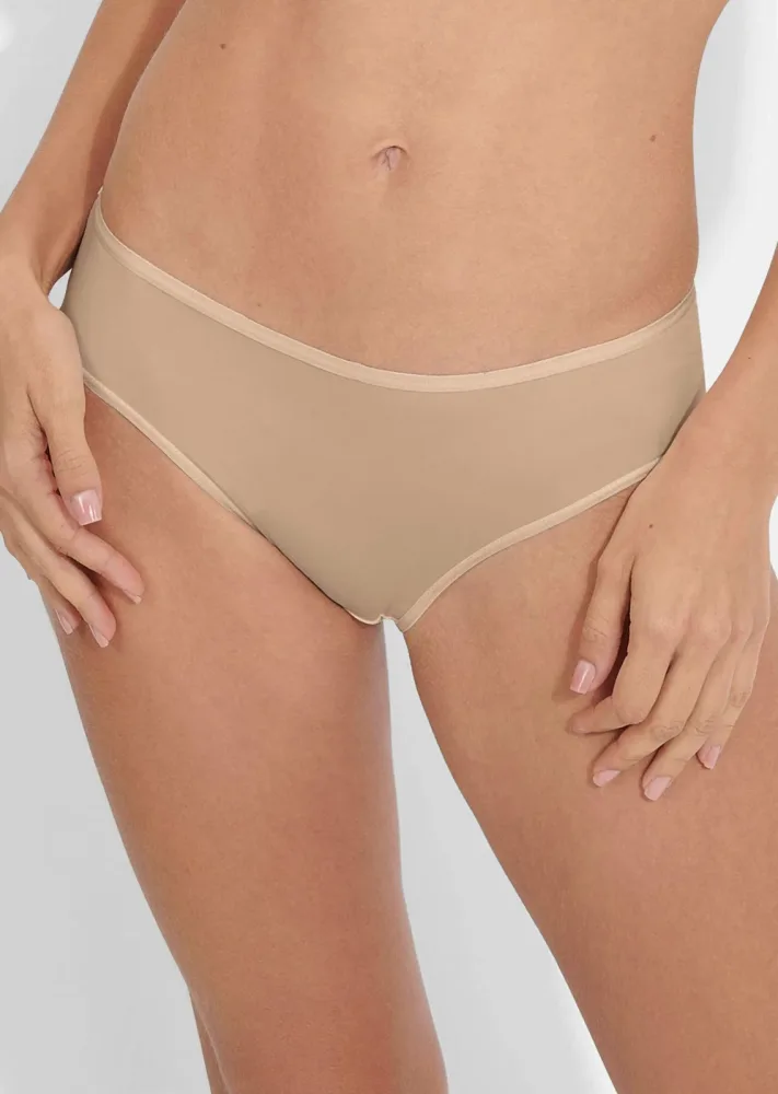 Hüftslip aus weicher Microfaser - caramel - Gr. 38 von Goldner Fashion