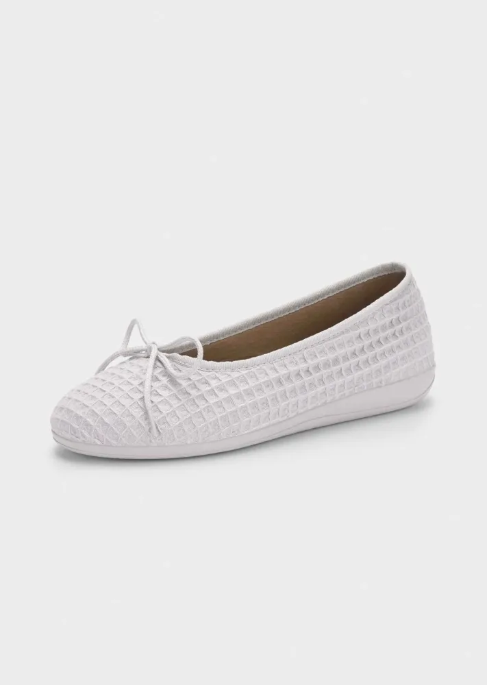 Ballerina-Hausschuhe aus Baumwolle - grau - Gr. 36 von Goldner Fashion