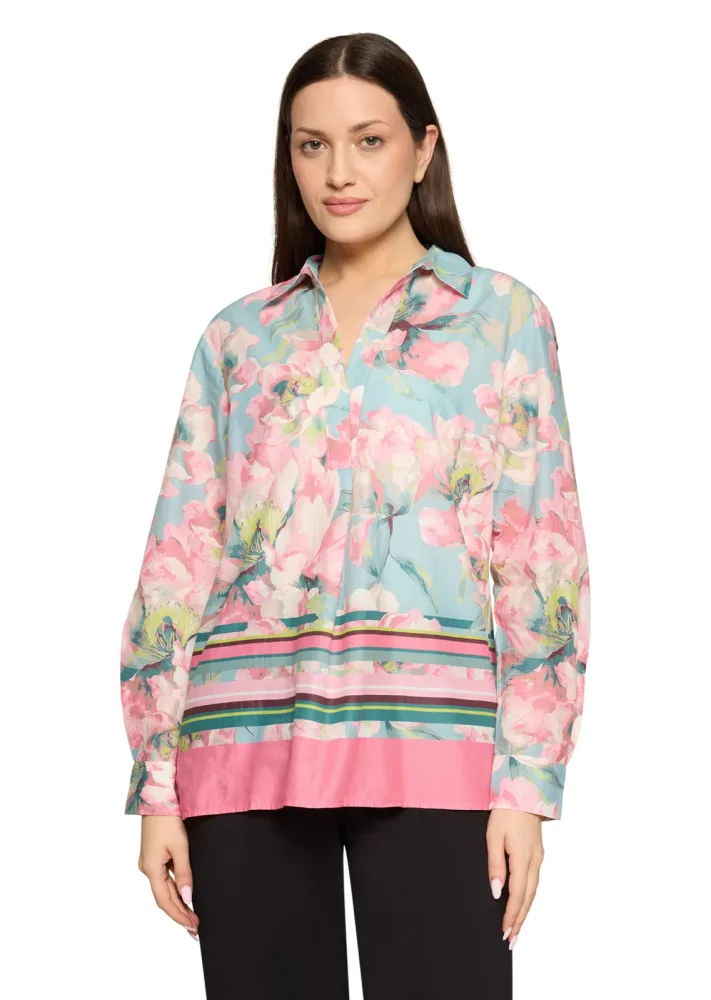 Tunika aus reiner Baumwolle - mint / rosé - Gr. 38 von Goldner Fashion