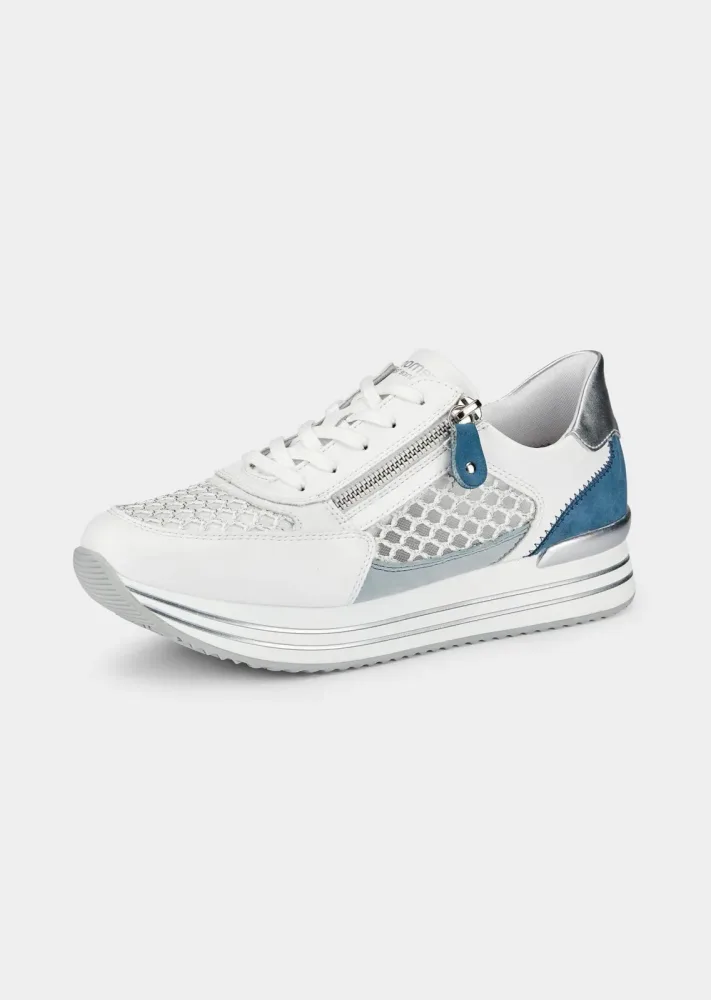 Sneaker mit atmungsaktivem Innenfutter - weiss / blau / silberfarben - Gr. 36 von Goldner Fashion